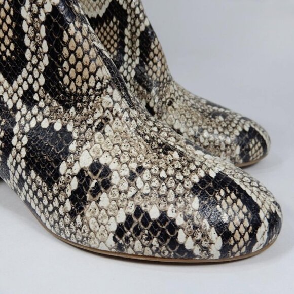 Aquatalia Leonora Snake Embossed Leather Boots Size 9 Weatherproof NEW - Picture 12 of 14